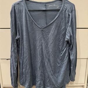 Eddie Bauer Women's Slate Long Sleeve V-Neck Tee
